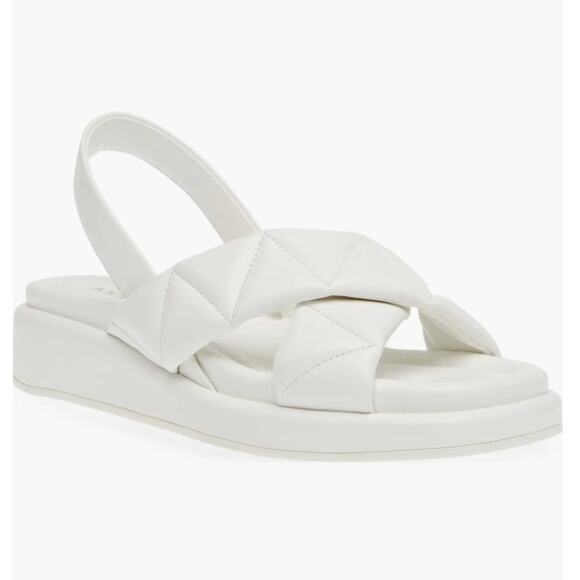 Anne Klein Women's Artise Slingback Wedge Sandals White Size 9 - Picture 1 of 10